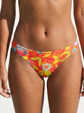 Lauren Ralph Lauren Yellow Multi Floral Hipster Low Rise Bikini Bottom Sz M NWT